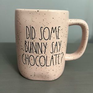 Rae Dunn Easter Pink Speckled ‘Did Some Bunny Say Chocolate?’ Mug